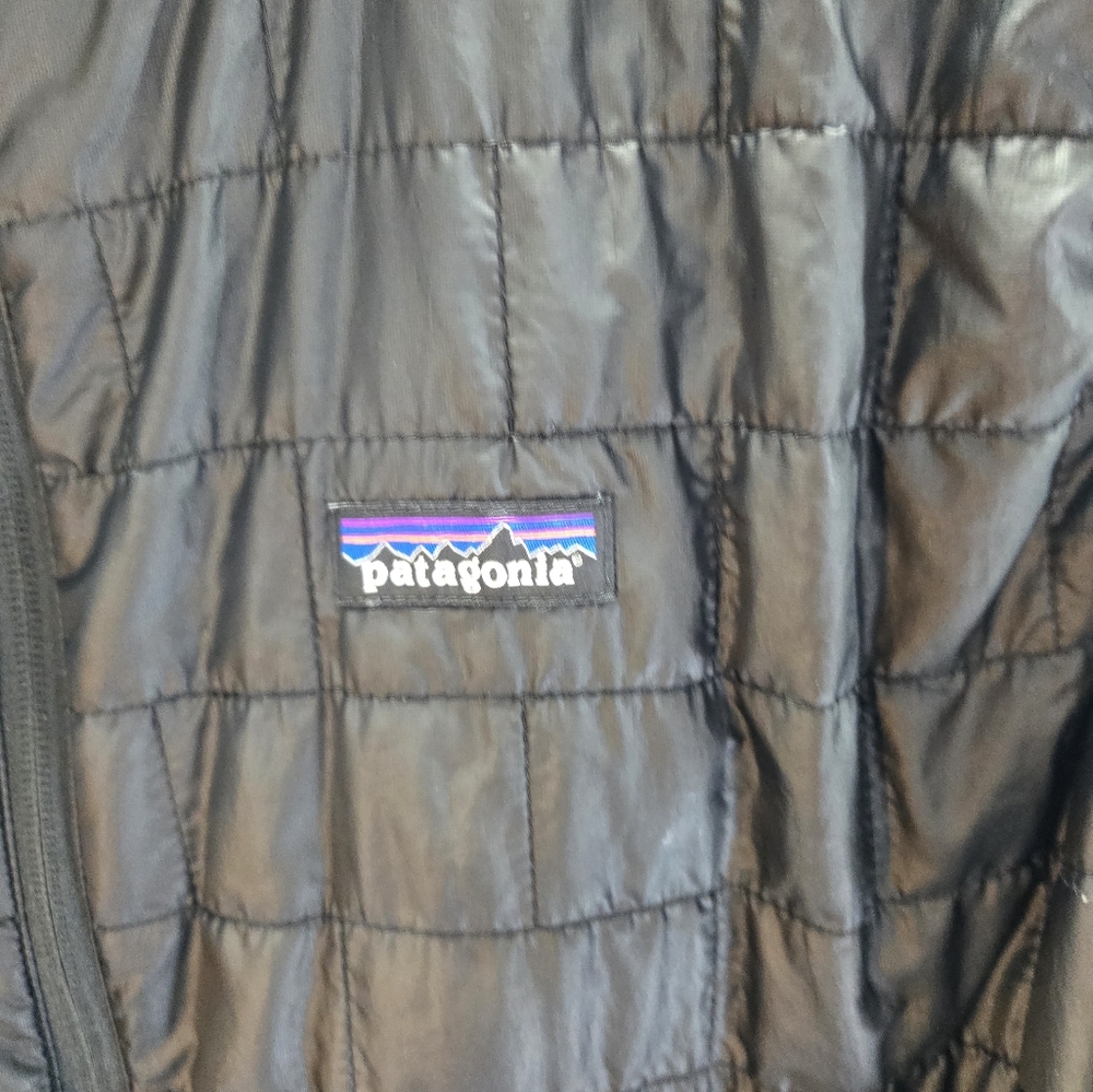 Patagonia Men's XL Black Nano Puff Vest Primaloft Quilted Zip With Logo - Picture 2 of 6